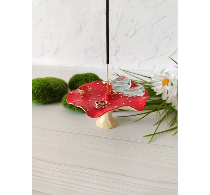 Amanita mushroom incense or jewelry holder