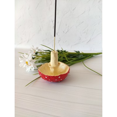 Amanita mushroom jewelry holder Woodland incense stick holder
