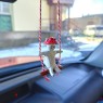 Amanita mushroom swinging cat car mirror hanging