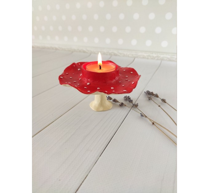 Amanita mushroom tea light candleholder