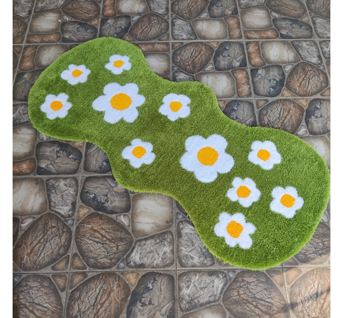 Daisy flowers rug runner