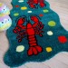 Lobster hand tuft rug Crustaceancore tufted rug
