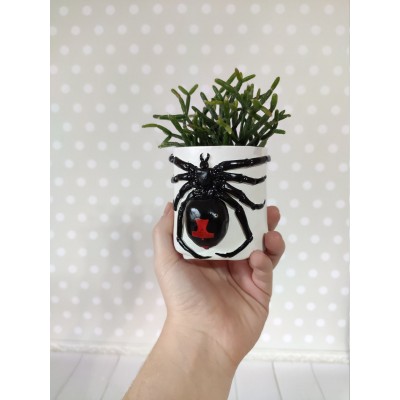 Black widow spider pot Spider lover gift