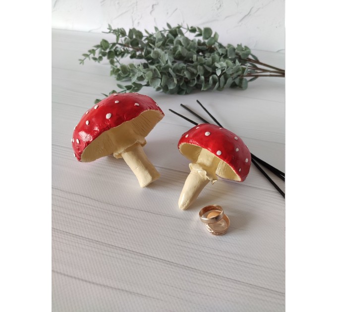 Inverted amanita mushroom incense stick holder