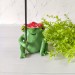 Sitting frog in red mushroom hat incense holder