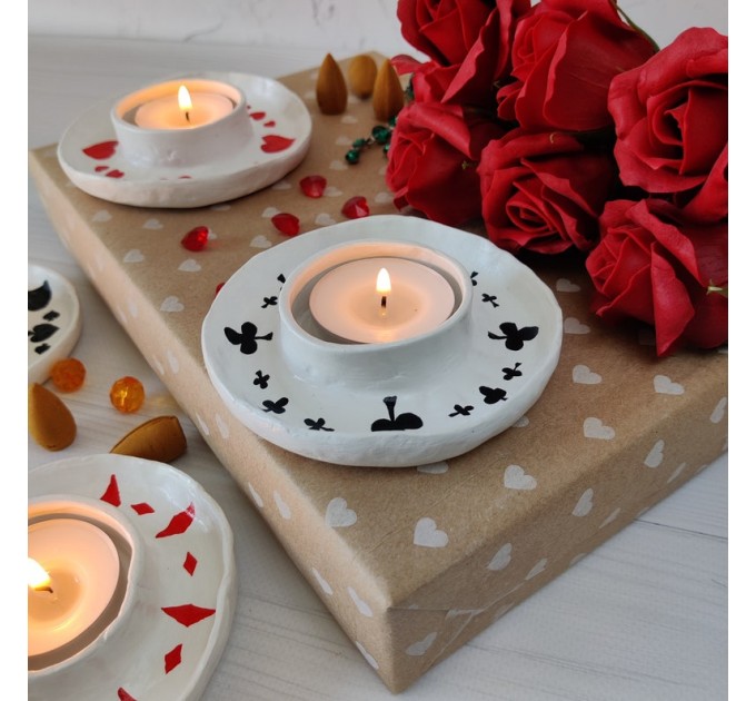 Playing cards suits tealight candle holders 