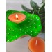 Acid green amanita mushroom tea light candle holder