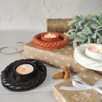 Braided tealight holders Boho candle holder Contemporary bedroom decor