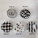 Black and white geometric tealight candle holders 