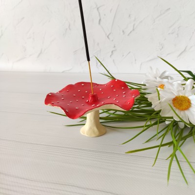 Amanita mushroom incense holder